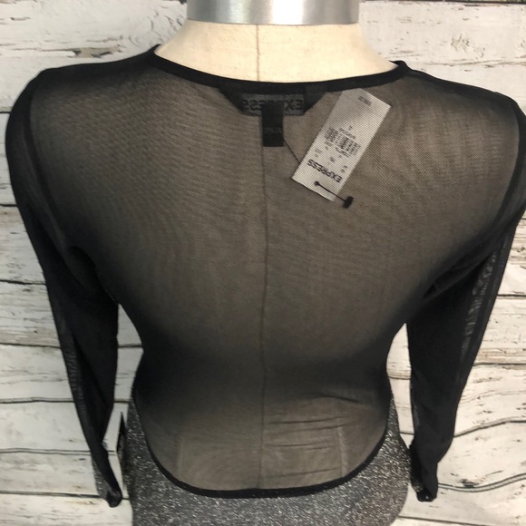 Express Cocktail Dress With Sheer Panels NWT Sz 4 - Picture 5 of 8